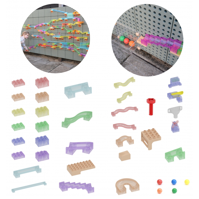 MASTERKIDZ Ball Track statybinis rinkinys STEM Board 209 vnt