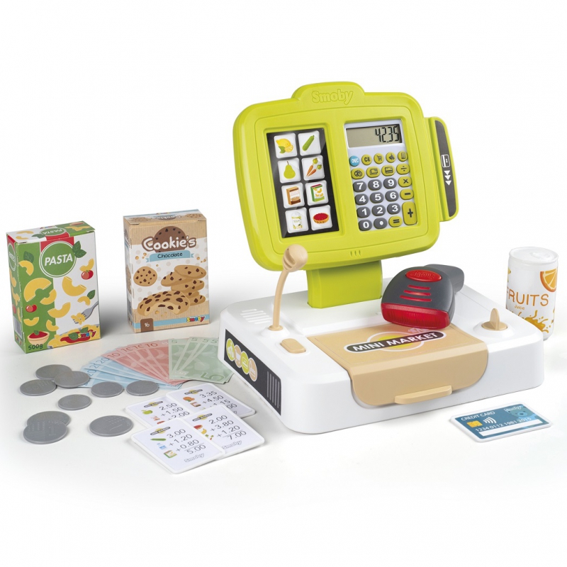SMOBY elektroninės parduotuvės kasos aparatas su skaitytuvu