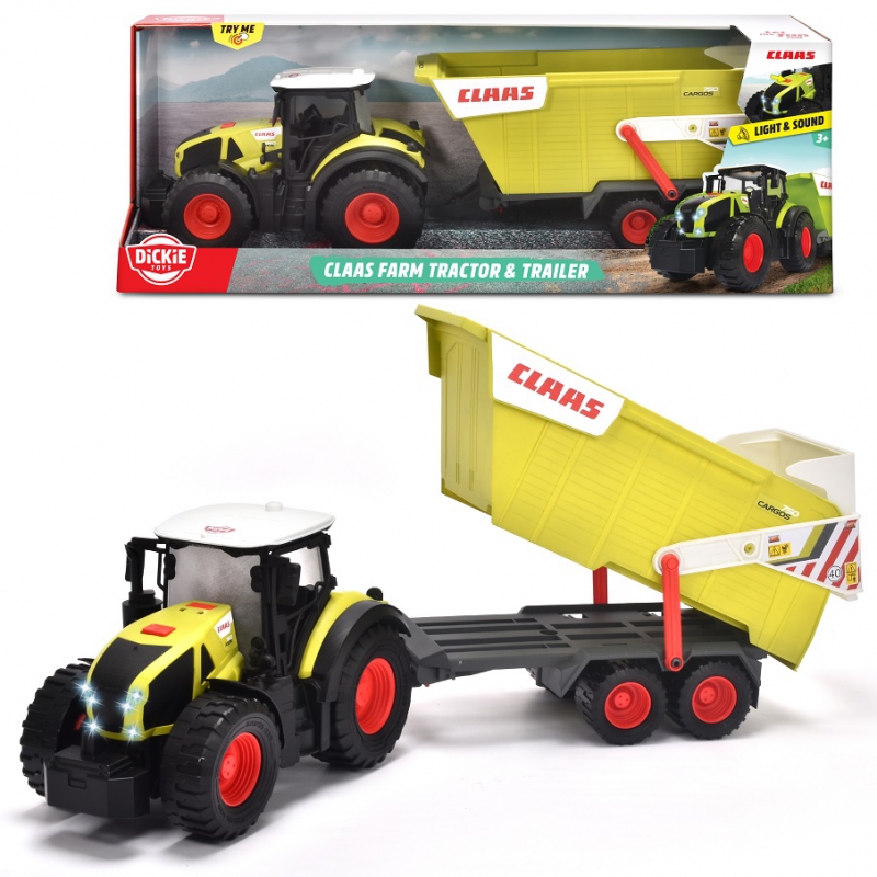 DICKIE Farm didelis Claas traktorius su priekaba 64 cm