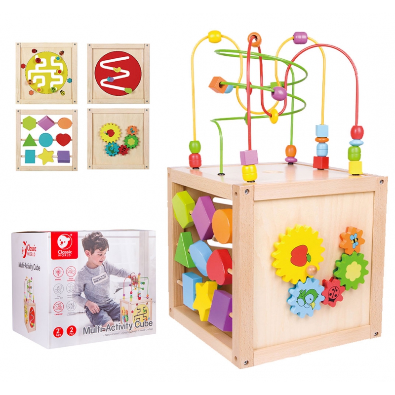 CLASSIC WORLD Mokomoji logikos kubo labirintas susipynimo veiklos dėžutė MONTESSORI