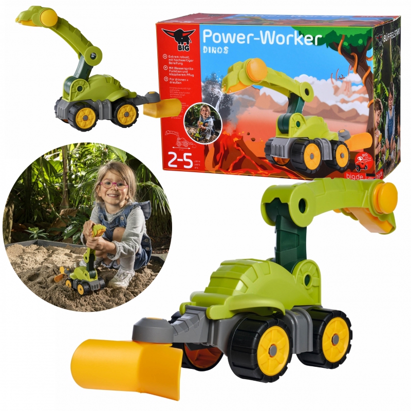 DIDELIS Plūgo purkštuvas Dinosaur Power Worker Smėlio žaislas