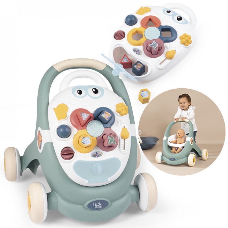 SMOBY Little Walker 3in1 Interaktyvus vežimėlis