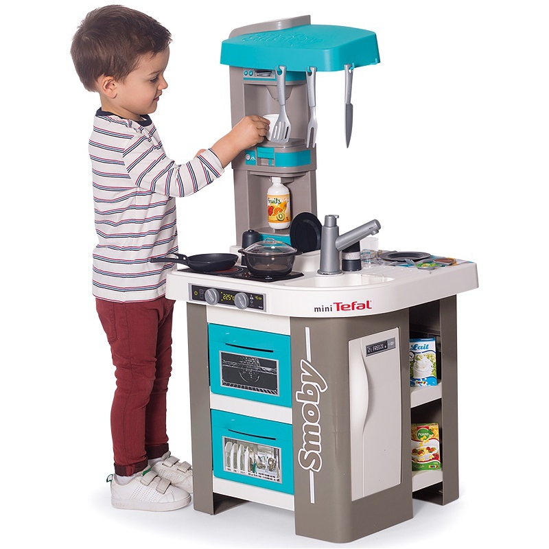 SMOBY Mini Tefal Studio burbulinė virtuvė + 28 priedai