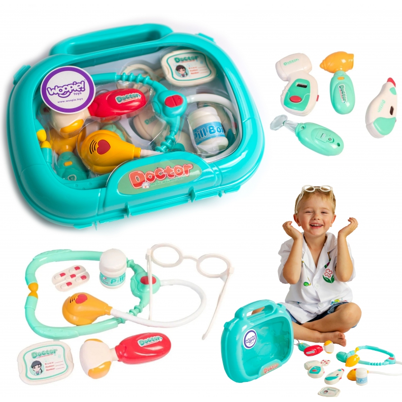 WOOPIE Little Doctor's Set Daktaras lagaminu Šviesus garsas + priedai
