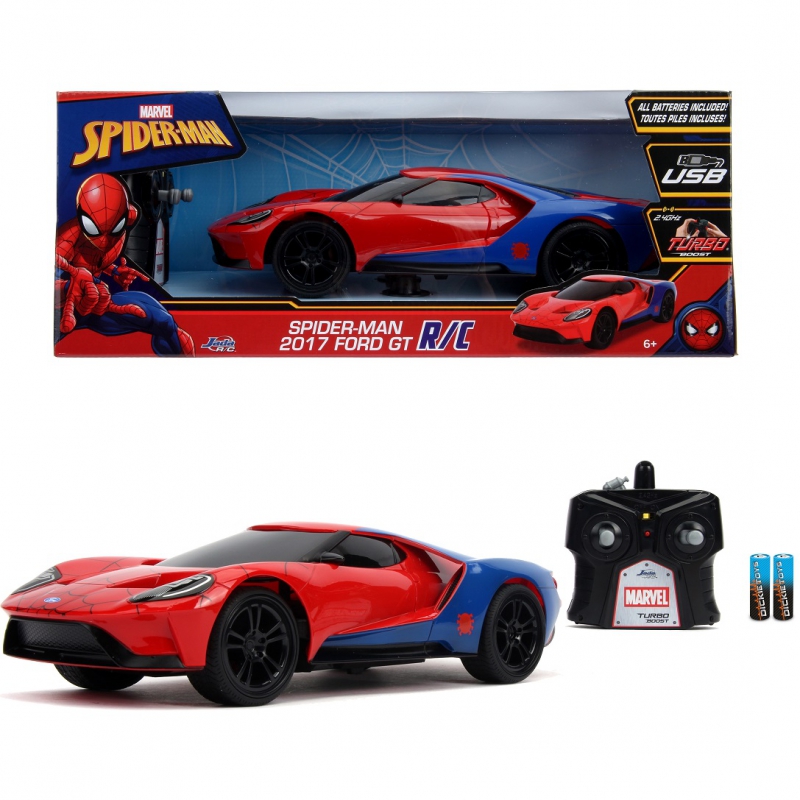JADA Marvel Spiderman Ford GT RC Car 1:16 Nuotoliniu būdu valdomas