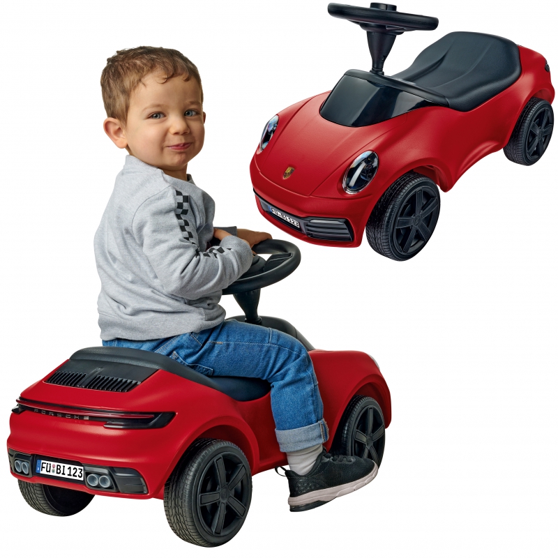 BIG Red Ride-On Porsche 911 Horn tylūs ratai