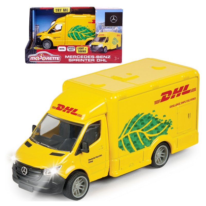 MAJORETTE Grand DHL Mercedes-Benz pristatymo transporto priemonė 12,5 cm