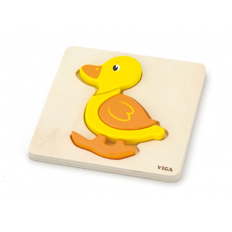 VIGA Baby Duck pirmoji medinė dėlionė