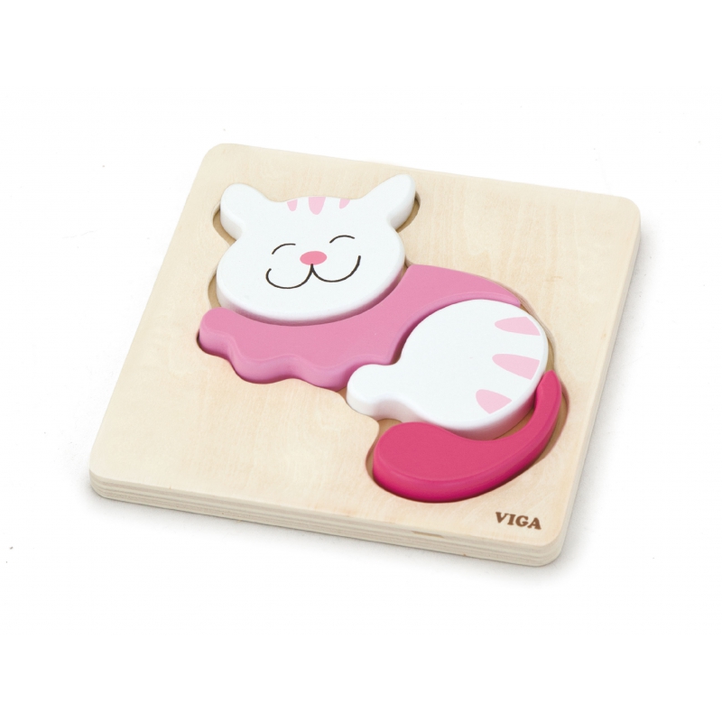VIGA Baby Kitten pirmoji medinė dėlionė