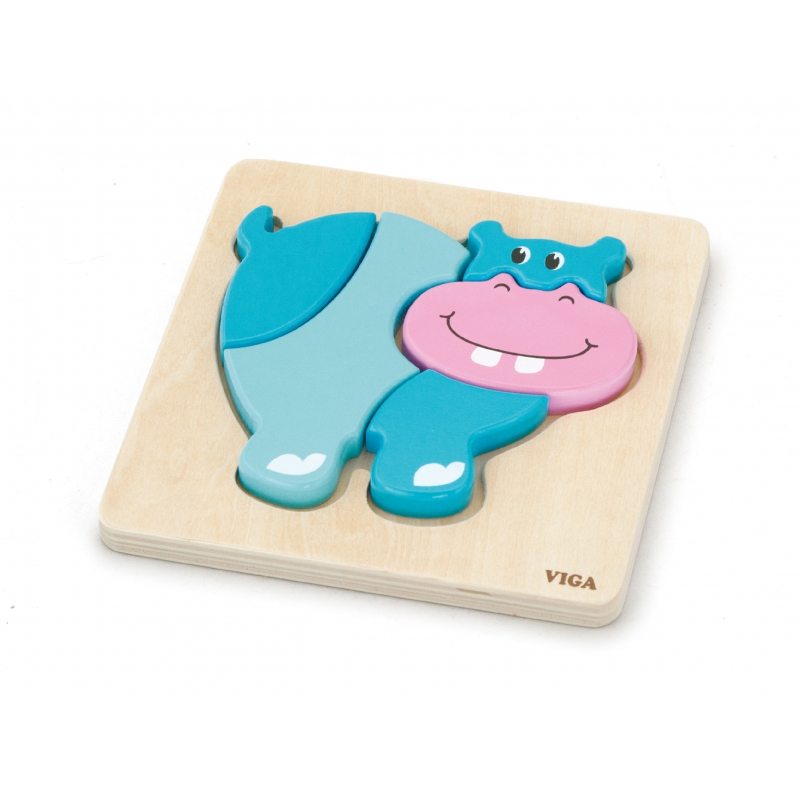 VIGA Baby pirmoji medinė dėlionė Hippopotamus