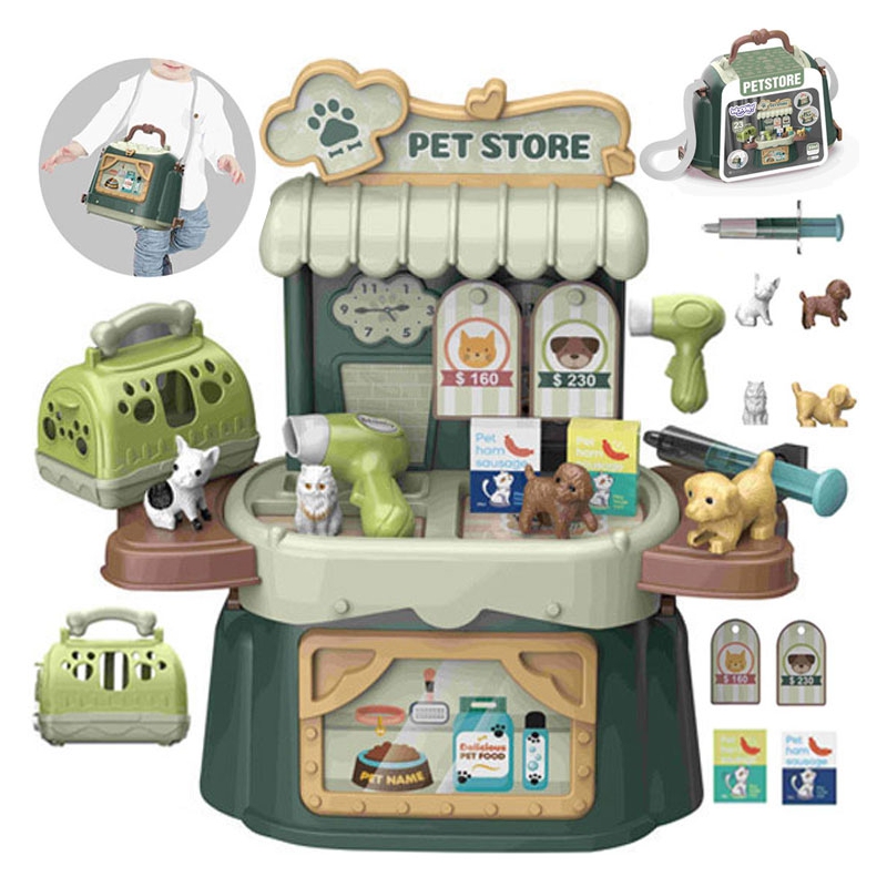 WOOPIE Portable Pet Shop Lagaminas 3in1 Krepšys 23 vnt.