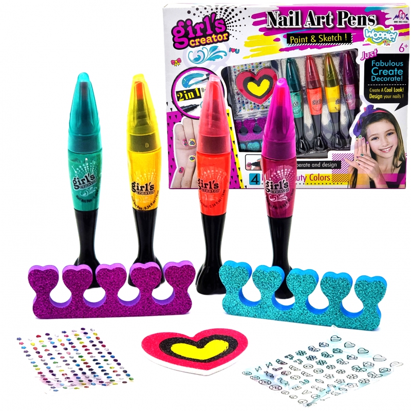 WOOPIE ART&FUN Nagų dažymo rinkinys vaikams + 4 lakai