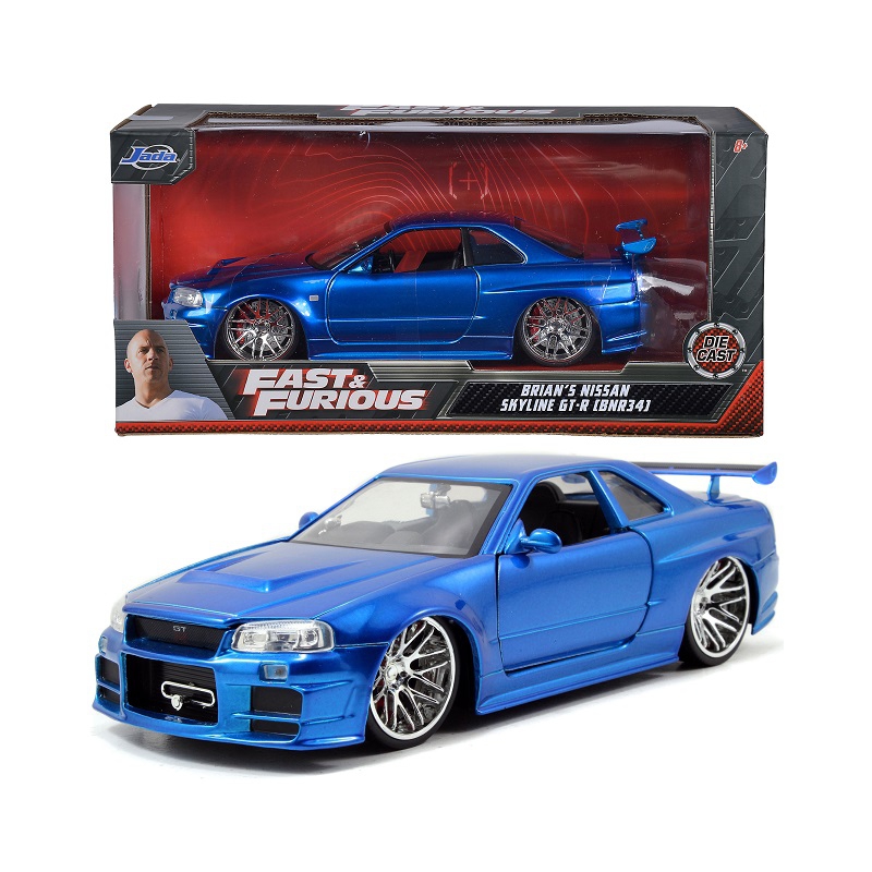 JADA greitas ir įsiutę Briano „Nissan Skyline GT-R 1:24“ automobilis