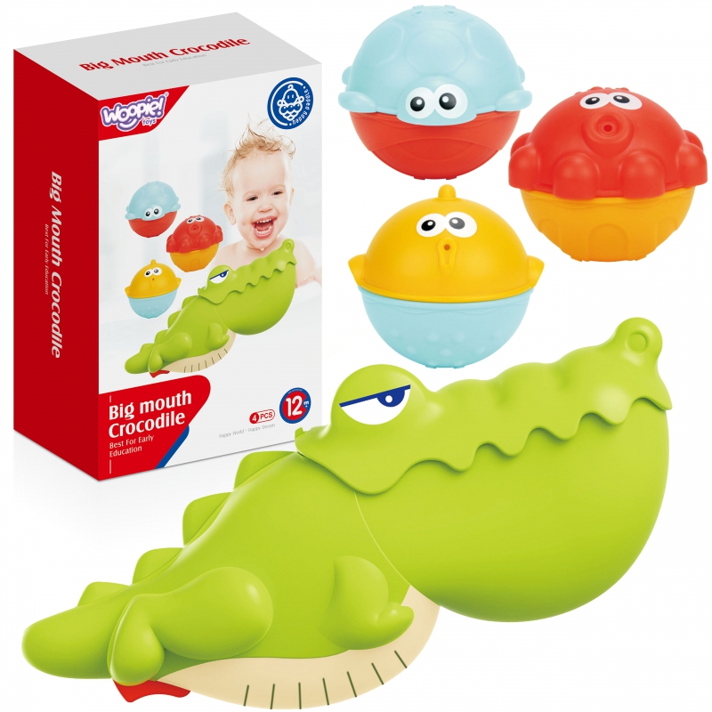 WOOPIE BABY krokodilo ir žuvies vonios žaislas 3 vnt.