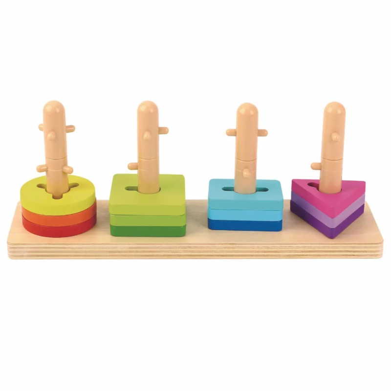 TOOKY TOY formų rūšiuotojas su spalvingais Montessori blokeliais