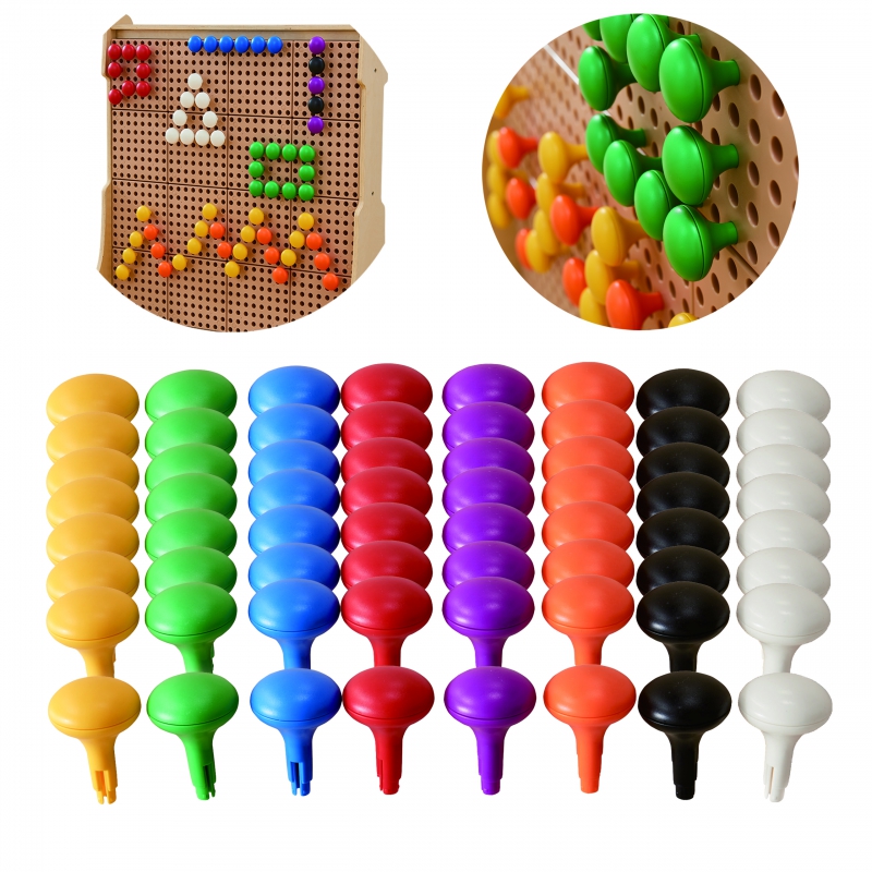 MASTERKIDZ Spalvoti Jumbo Pins for STEM Board 64 vnt. - 8 spalvos