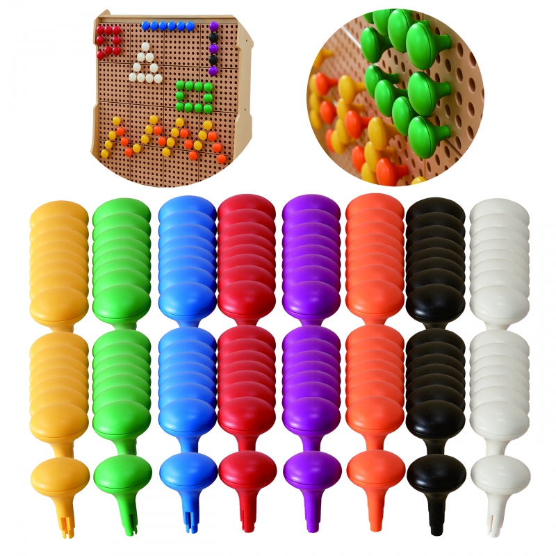 MASTERKIDZ Spalvoti Jumbo Pins for STEM Board 128 vnt - 8 spalvos