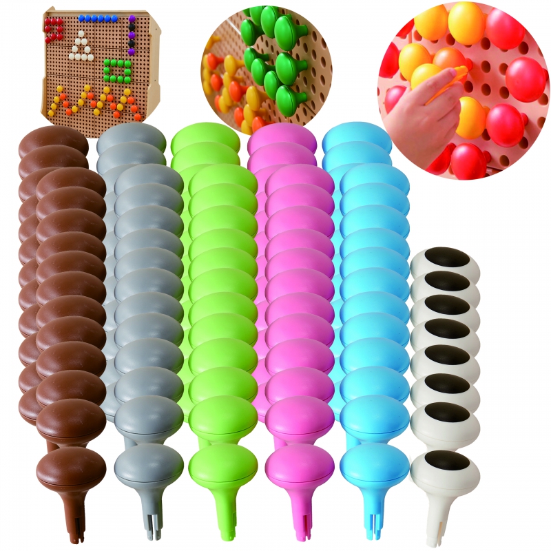 MASTERKIDZ Spalvoti Jumbo Pins for STEM Board 128 vnt. - 6 spalvos