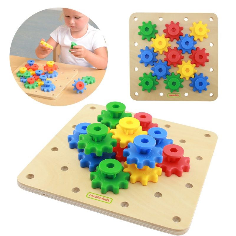 MASTERKIDZ Gears Sukurkite savo mechanizmą Montessori lenta