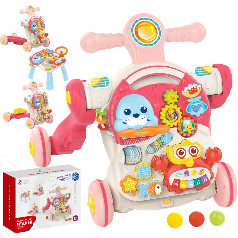 WOOPIE BABY stumdomas vaikštynėlis mokomasis stalo paspirtukas Ride On 4in1