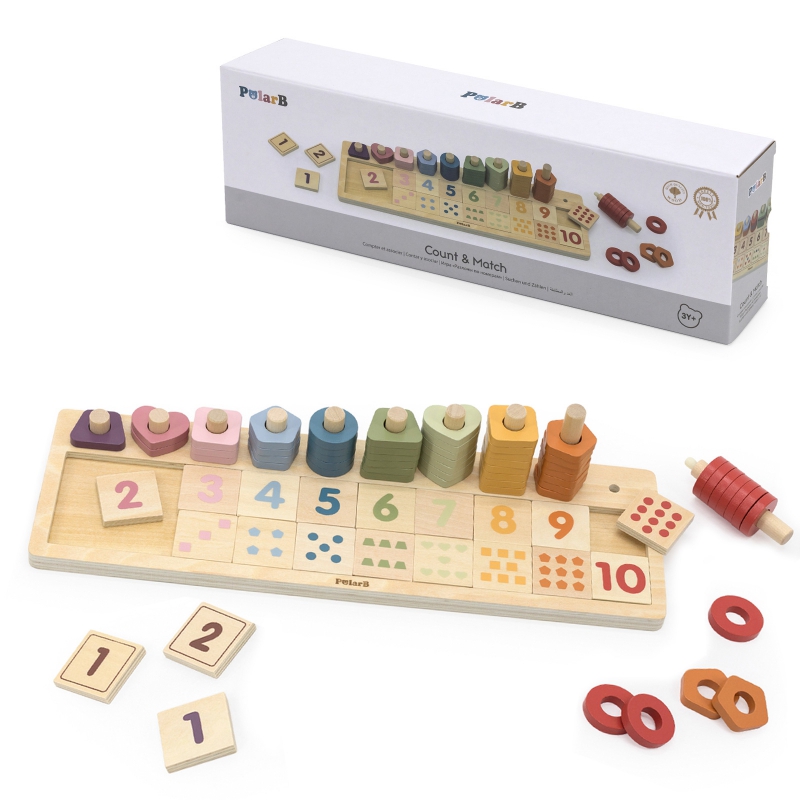 VIGA PolarB medinis abakuso rūšiuotojas mokomasi numerių Montessori