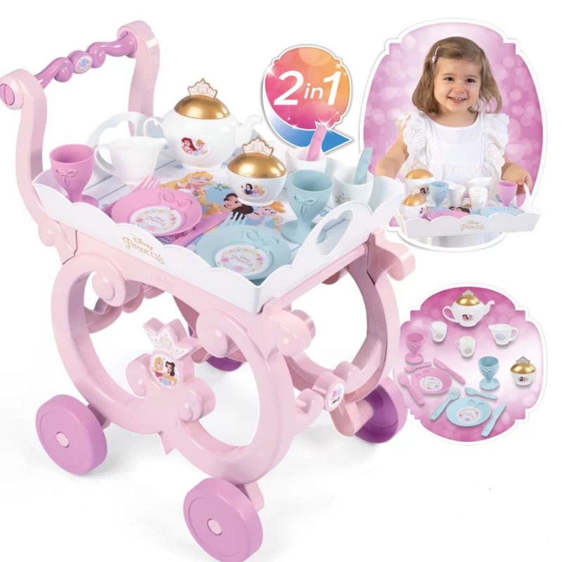 SMOBY Disney Princess Disney Princess Vežimėlis su indais + 17 priedų