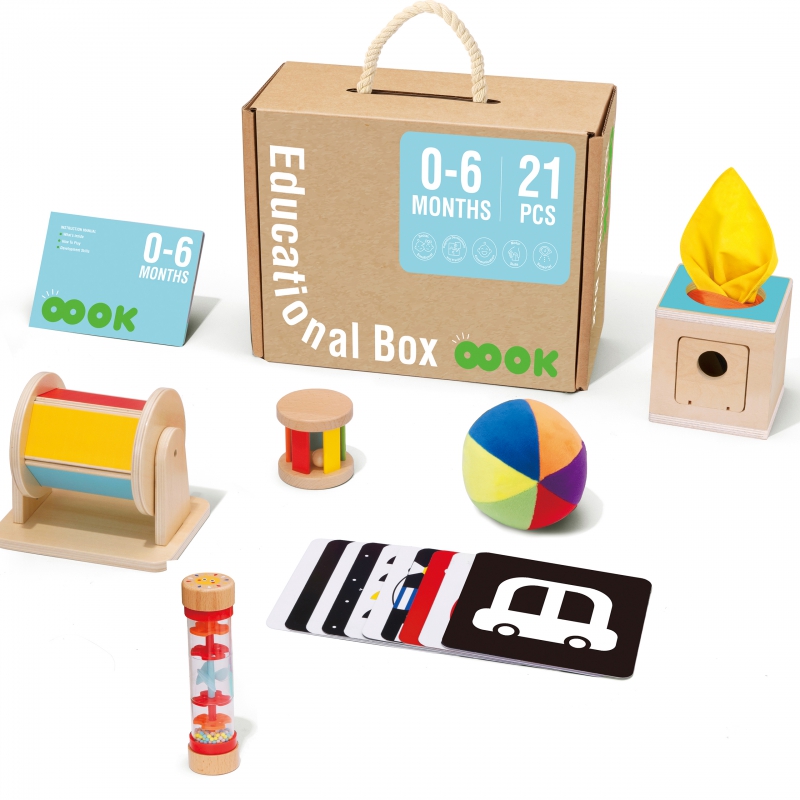 TOOKY TOY Box XXL Montessori edukacinė 6in1 sensorinė dėžutė 0-6 mėn.
