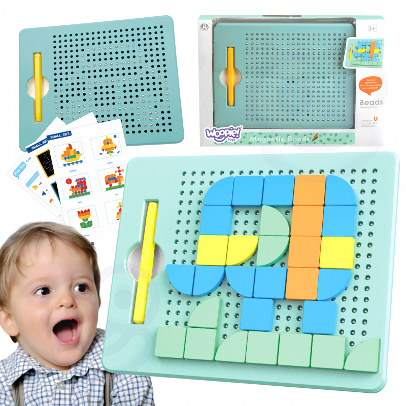 WOOPIE magnetinė dėlionė 2in1 magnetinė piešimo kūrybinė lenta 112 vnt.