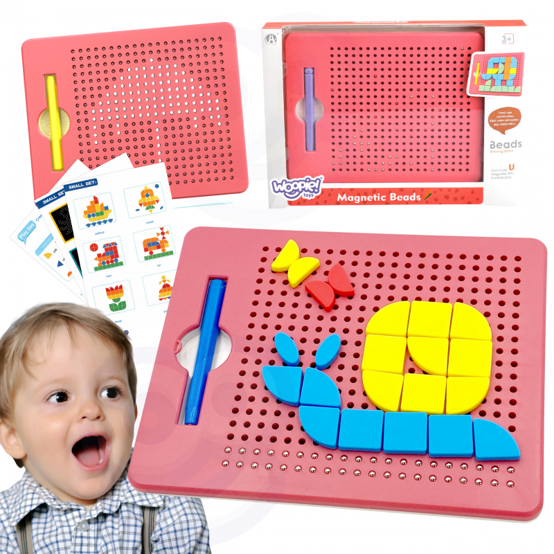 WOOPIE magnetinė dėlionė 2in1 magnetinė piešimo kūrybinė lenta 112 vnt.