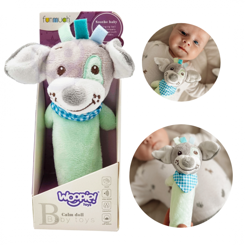 WOOPIE BABY pliušinis žaislas, sensorinis squeaker