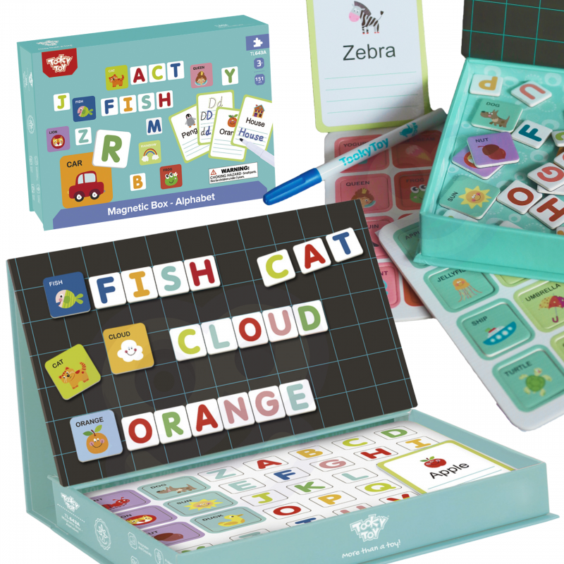 TOOKY TOY dėlionė Montessori abėcėlės dėlionė vaikams, besimokantiems raidžių ir rašymo 151 vnt.