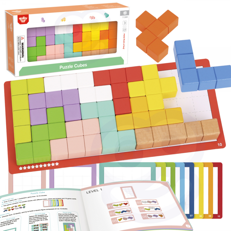 Tooky Toy Puzzle Tetris Blocks 10 Levels of Sunrise 22 vnt.