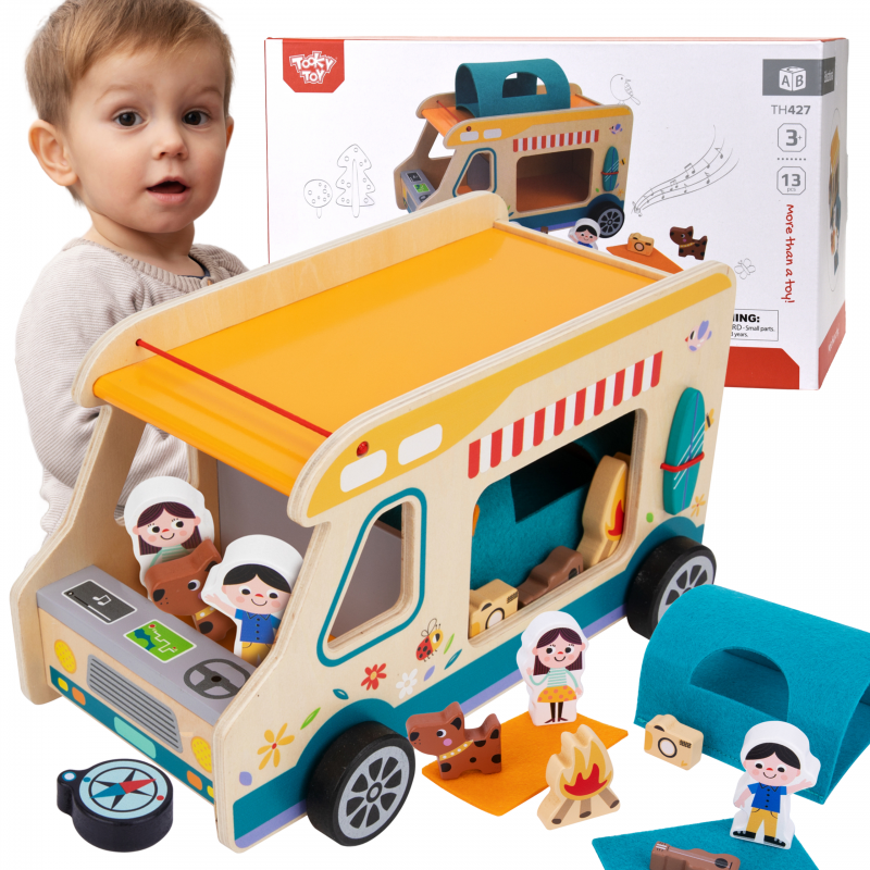 Tooky Toy Wooden Camper Characters Camping