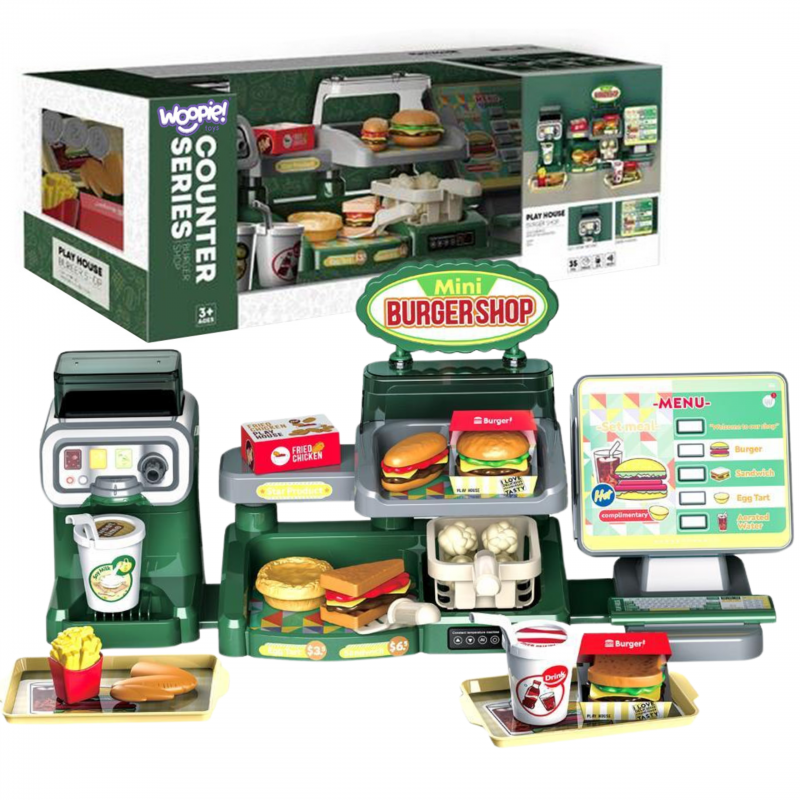 WOOPIE Shop Greito maisto restoranas Mini Burger Shop 35 vnt.