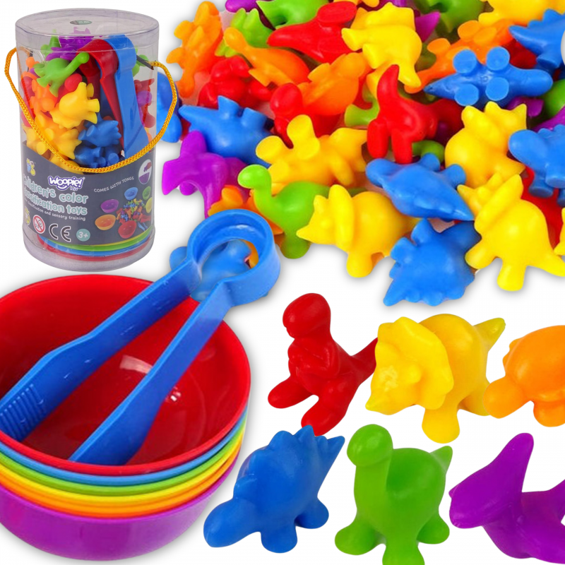 WOOPIE edukacinis žaidimas Color Sorter Dinosaurs 56 vnt.