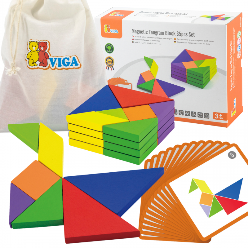 VIGA Tangram medinis galvosūkių žaidimas FSC sertifikuotas
