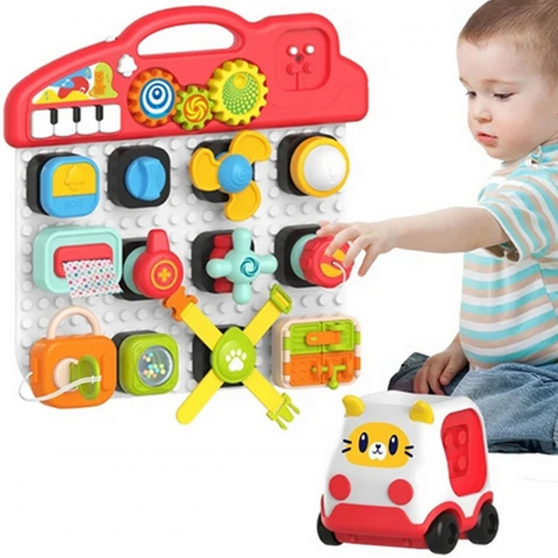 WOOPIE BABY Montessori manipuliacinės lentos spalvinga veiklos skydelis