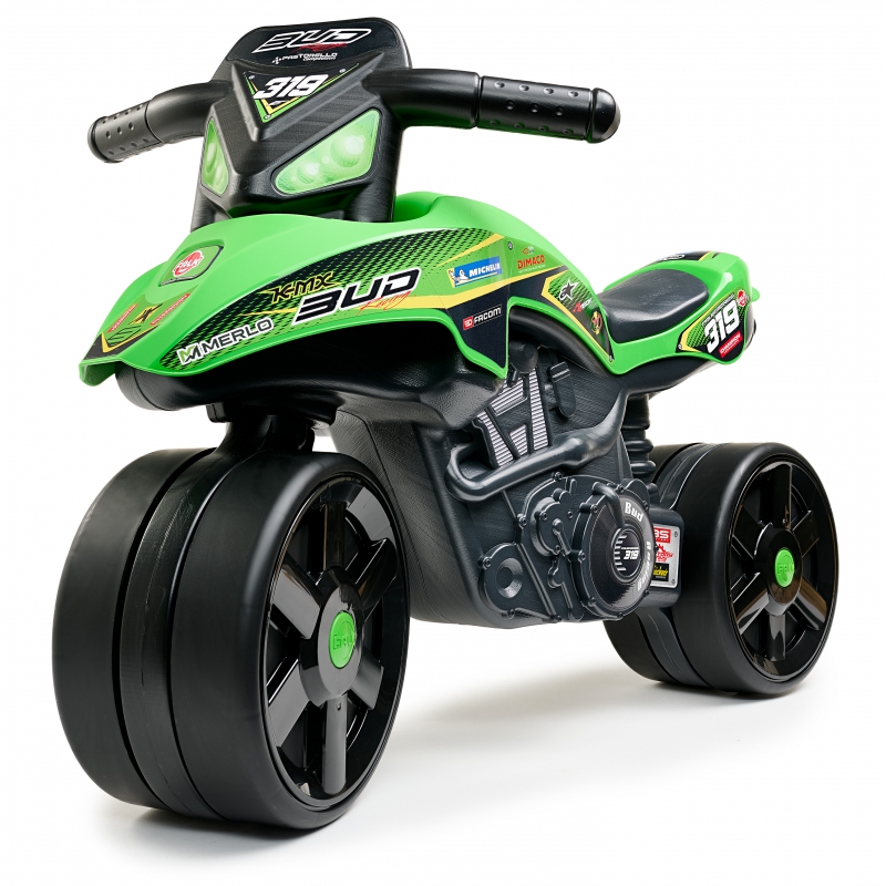 FALK Jeździk Racing Zielony Motorek Szerokie Koło nuo 1 metų
