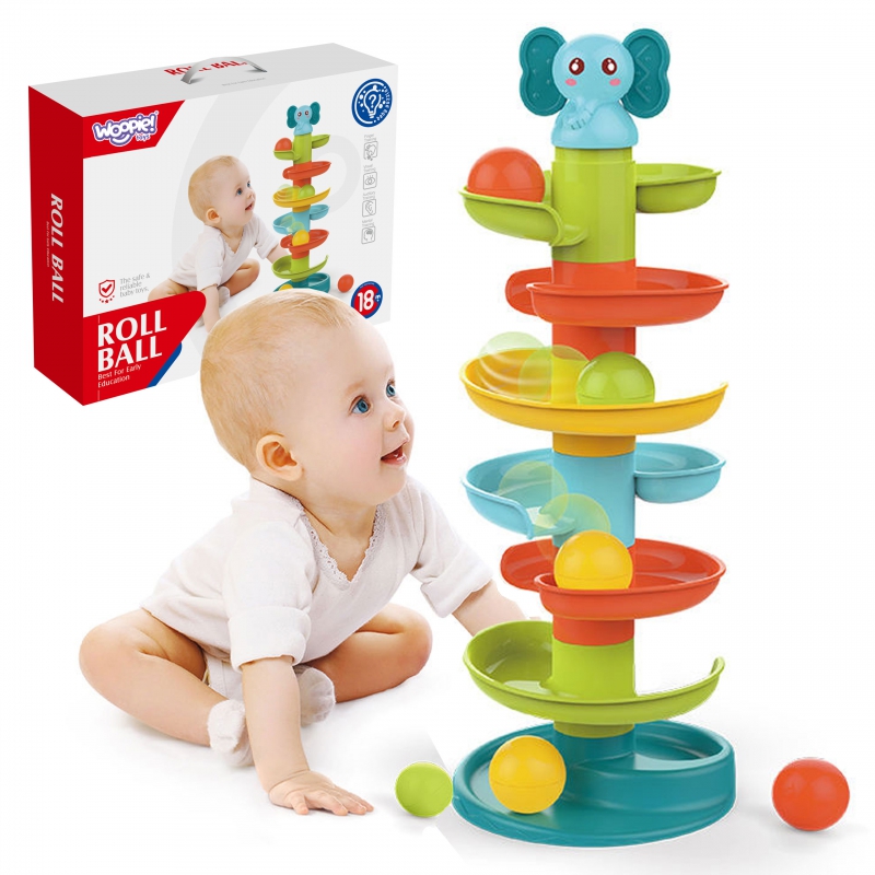 WOOPIE BABY Ball Track kamuoliukų rinkinys Spiralinis + 3 kamuoliukai