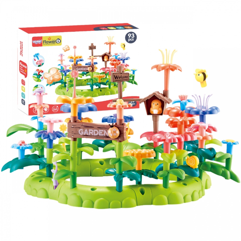 WOOPIE Montessori Magic Garden statybiniai blokeliai XXL 93 vnt.