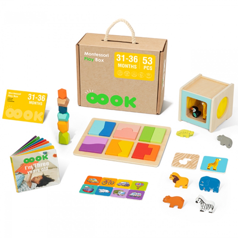 TOOKY TOY Box XXL Box Montessori lavinantis 7in1 sensorinis 31-36 mėn.