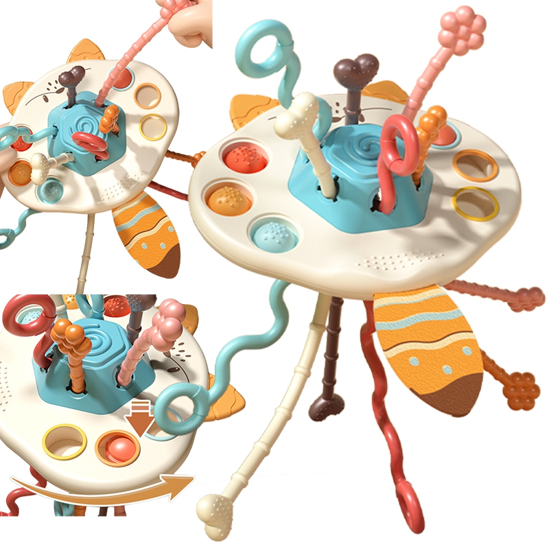 WOOPIE BABY sensorinis žaislas Montessori dantų barškutis Daugiafunkcinis lapė