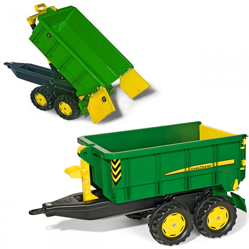 Rolly Toys didelė dviejų ašių priekaba John Deere savivartis